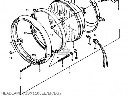HEADLAMP (GSX1100EE/EF/EG) - GSX1100E 1985 (F) (E01 E02 E04 E21 E22 E24)