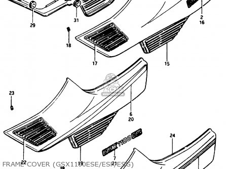 FRAME COVER (GSX1100ESE/ESF/ESG) - GSX1100E 1985 (F) (E01 E02 E04 E21 E22 E24)