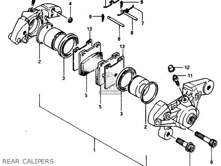 REAR CALIPERS - GSX1100E 1985 (F) (E01 E02 E04 E21 E22 E24)