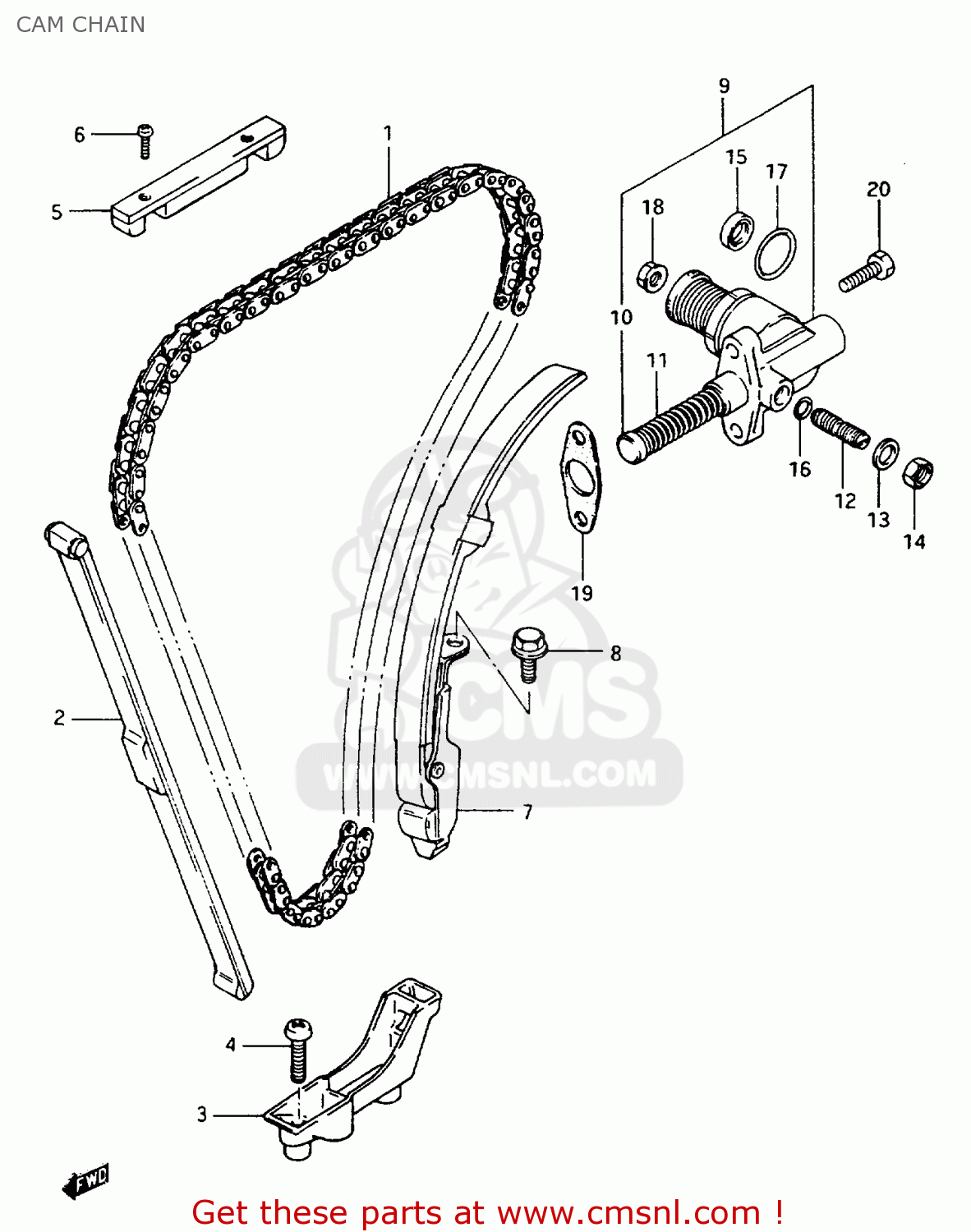 CAM CHAIN GSX1100E 1986 (G) UNITED KINGDOM GERMANY (E02 E22)