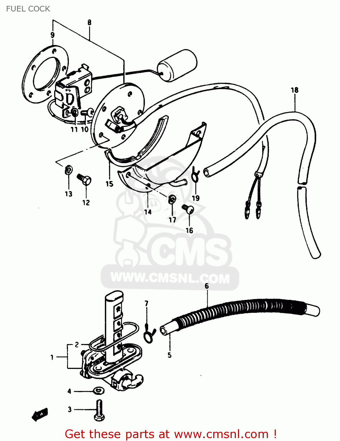 FUEL COCK GSX1100E 1986 (G) UNITED KINGDOM GERMANY (E02 E22)