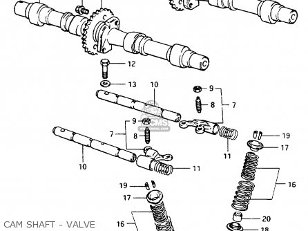 CAM SHAFT - VALVE - GSX1100E 1986 (G) UNITED KINGDOM GERMANY (E02 E22)