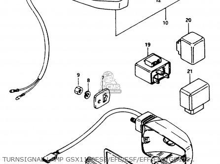 TURNSIGNAL LAMP GSX1100ESE/EFE/ESF/EFF/EFG/GS1150ESF/EFF/EFG - GSX1100E 1986 (G) UNITED KINGDOM GERMANY (E02 E22)