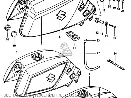 FUEL TANK (GSX1100EFE/EFF/EFG,GS1150EF/EFG) - GSX1100E 1986 (G) UNITED KINGDOM GERMANY (E02 E22)