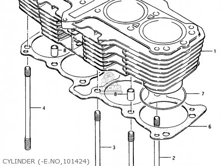 CYLINDER (-E.NO,101424) - GSX1100E 1986 (G) UNITED KINGDOM GERMANY (E02 E22)