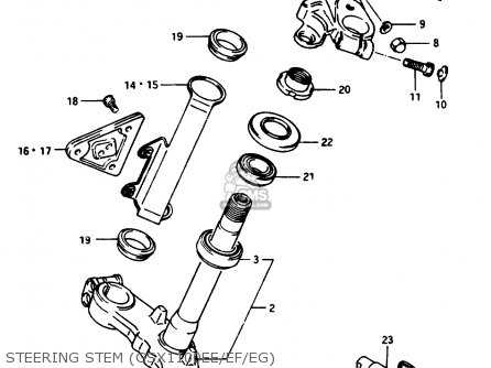 STEERING STEM (GSX1100EE/EF/EG) - GSX1100E 1986 (G) UNITED KINGDOM GERMANY (E02 E22)
