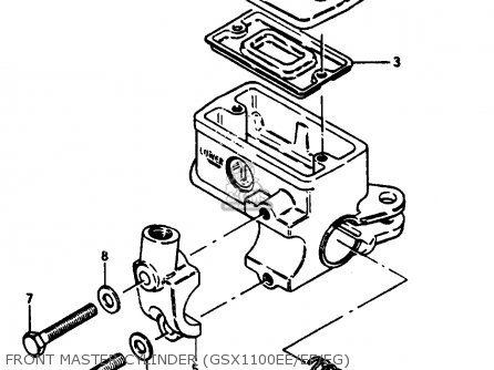 FRONT MASTER CYLINDER (GSX1100EE/EF/EG) - GSX1100E 1986 (G) UNITED KINGDOM GERMANY (E02 E22)