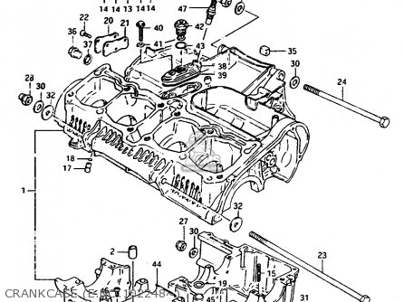 CRANKCASE (E.NO.102248~) - GSX1100E 1986 (G) UNITED KINGDOM GERMANY (E02 E22)
