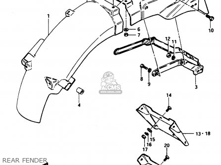 REAR FENDER - GSX1100E 1986 (G) UNITED KINGDOM GERMANY (E02 E22)