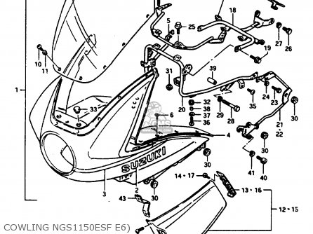 COWLING NGS1150ESF E6) - GSX1100E 1986 (G) UNITED KINGDOM GERMANY (E02 E22)