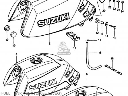 FUEL TANK (GSX1100EE/EF/EG) - GSX1100EF 1984 (E) (01 02 04 06 15 16 17 18 21 22 24 25 26 34 39