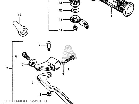 LEFT HANDLE SWITCH - GSX1100EF 1984 (E) (01 02 04 06 15 16 17 18 21 22 24 25 26 34 39