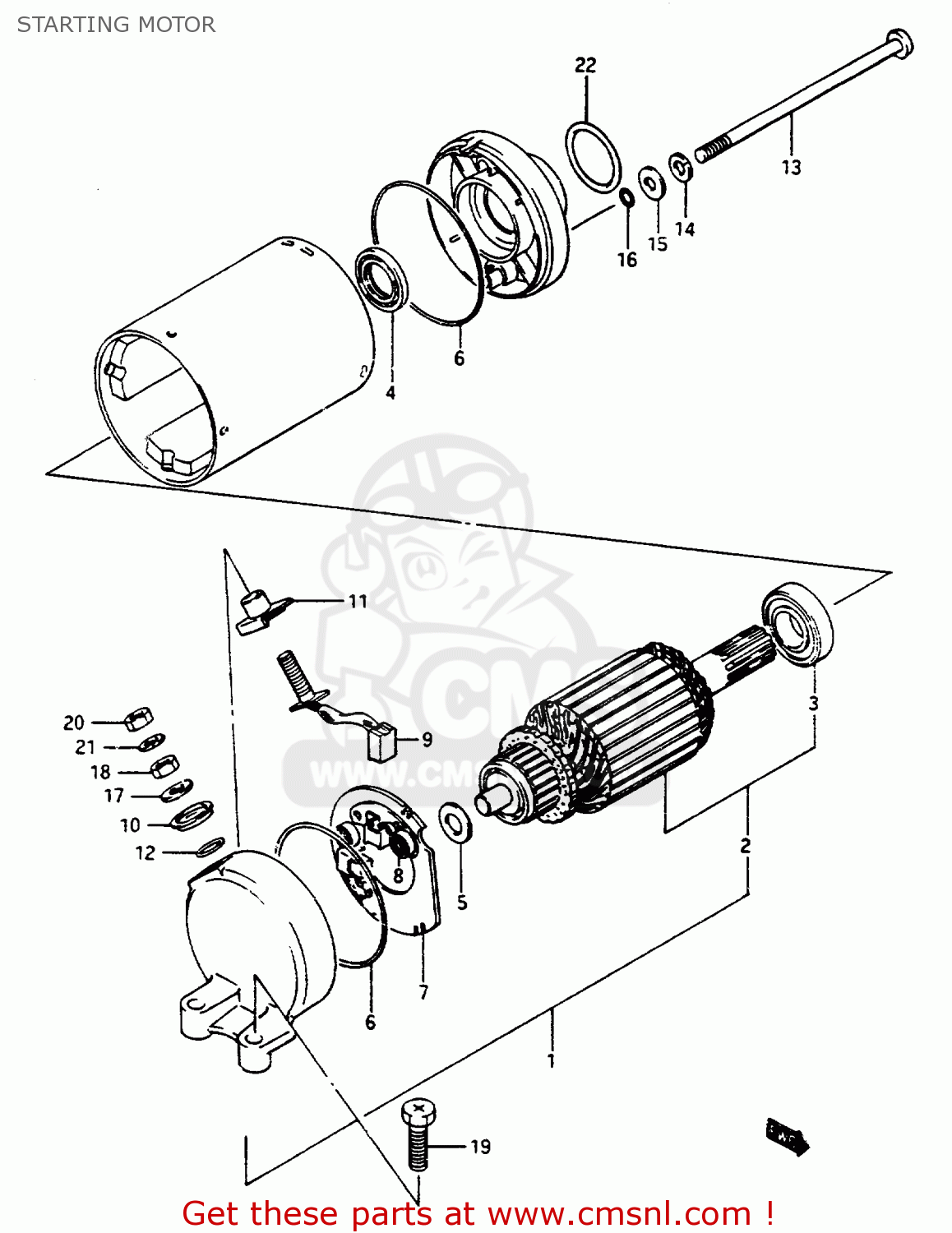 STARTING MOTOR GSX1100EF 1985 (F) (E01 E02 E04 E15 E16 17 18 21 22 24 25 34 39)