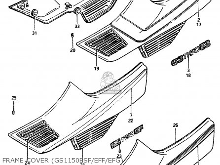 FRAME COVER (GS1150ESF/EFF/EFG) - GSX1100EF 1985 (F) (E01 E02 E04 E15 E16 17 18 21 22 24 25 34 39)