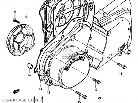 CRANKCASE COVER - GSX1100EF 1985 (F) (E01 E02 E04 E15 E16 17 18 21 22 24 25 34 39)