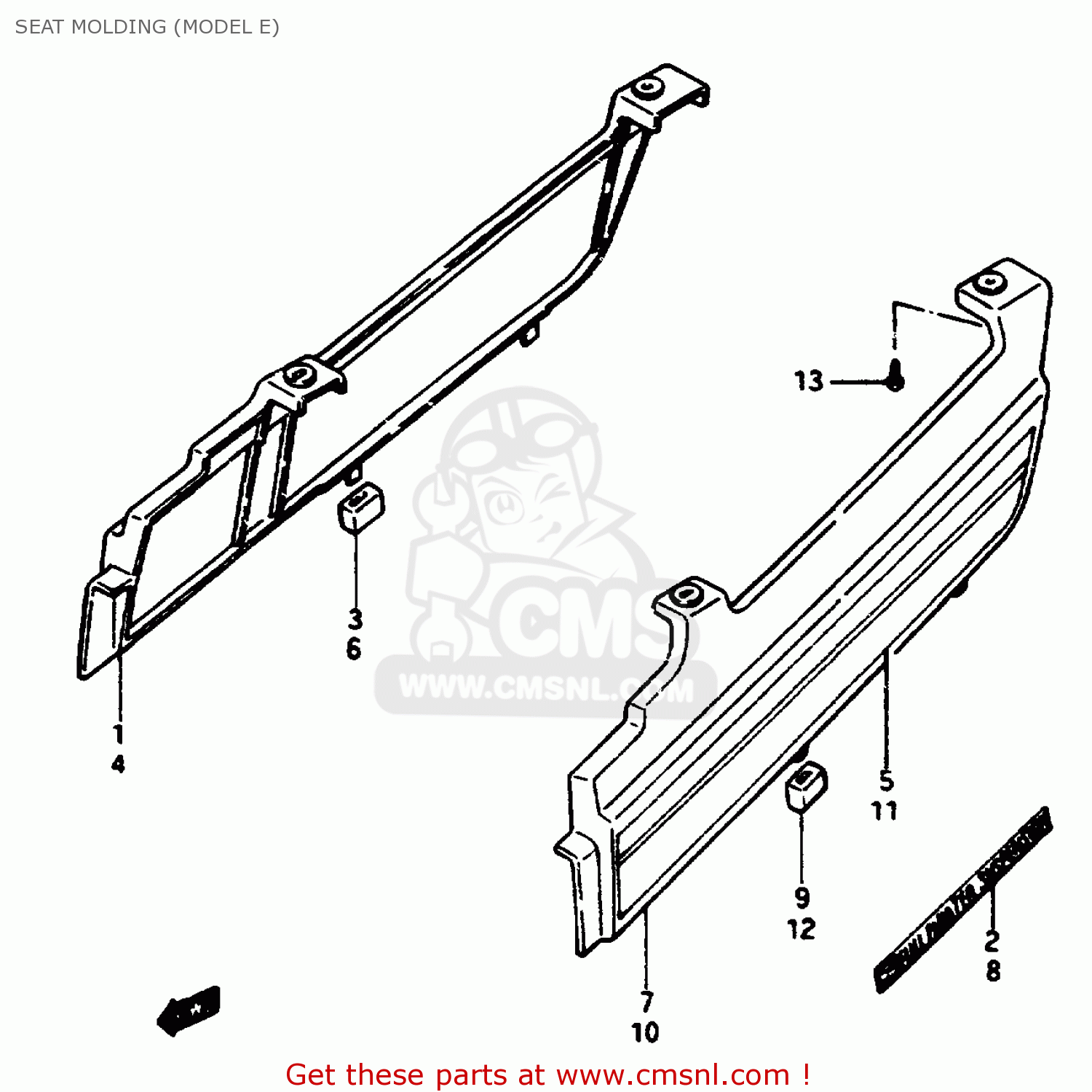 SEAT MOLDING (MODEL E) GSX1100EF 1986 (G) (E01 E02 E04 E15 E16 17 18 21 22 24 25 34 39)