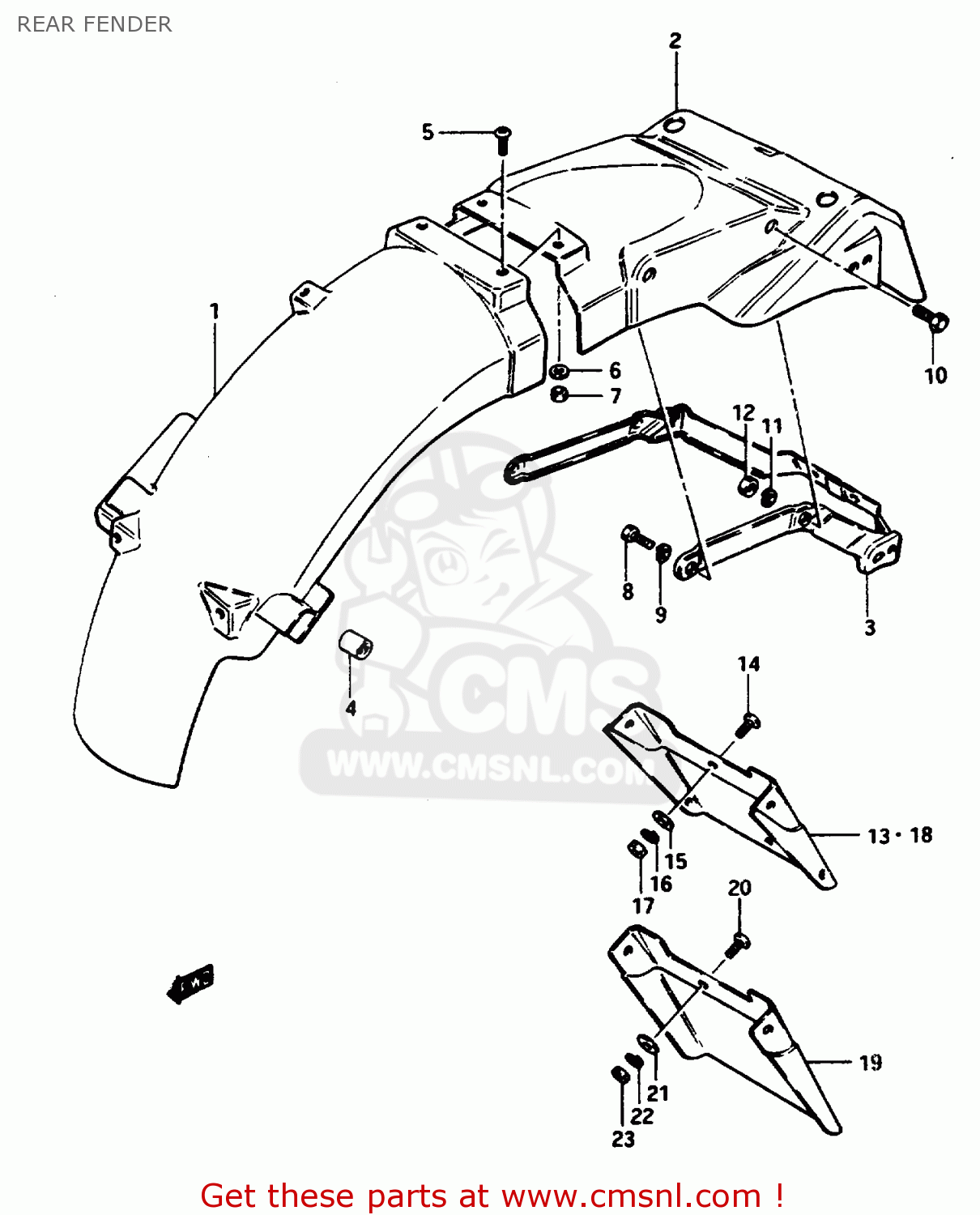 REAR FENDER GSX1100EF 1986 (G) (E01 E02 E04 E15 E16 17 18 21 22 24 25 34 39)