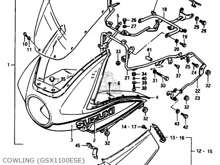 COWLING (GSX1100ESE) - GSX1100EF 1986 (G) (E01 E02 E04 E15 E16 17 18 21 22 24 25 34 39)