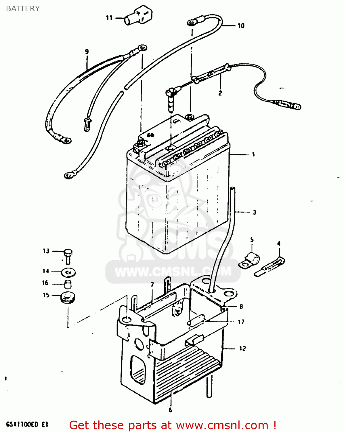 BATTERY GSX1100ES 1983 (D) UNITED KINGDOM GERMANY (E02 E22)