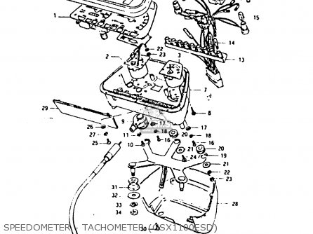 SPEEDOMETER - TACHOMETER (GSX1100ESD) - GSX1100ES 1983 (D) UNITED KINGDOM GERMANY (E02 E22)