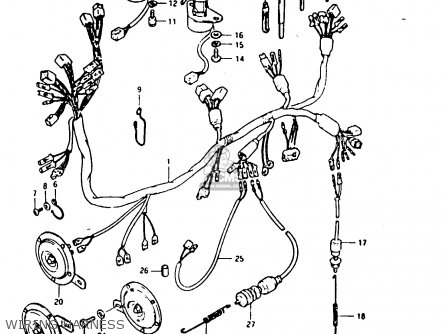 WIRING HARNESS - GSX1100ES 1983 (D) UNITED KINGDOM GERMANY (E02 E22)