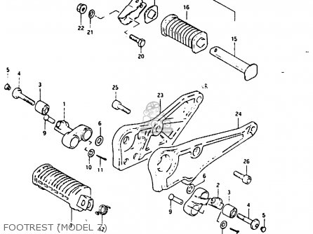 FOOTREST (MODEL Z) - GSX1100ES 1983 (D) UNITED KINGDOM GERMANY (E02 E22)