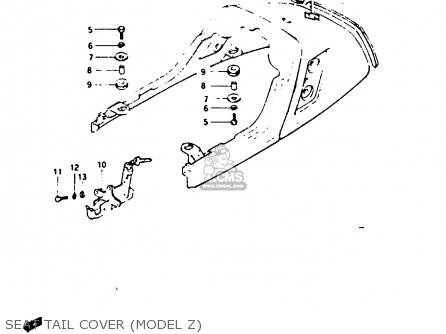 SEAT TAIL COVER (MODEL Z) - GSX1100ES 1983 (D) UNITED KINGDOM GERMANY (E02 E22)