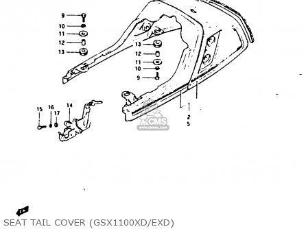 SEAT TAIL COVER (GSX1100XD/EXD) - GSX1100ES 1983 (D) UNITED KINGDOM GERMANY (E02 E22)