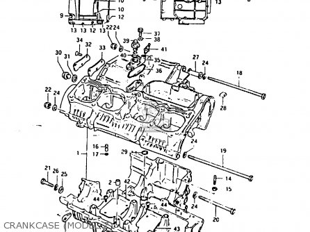 CRANKCASE (MODEL Z) - GSX1100ES 1983 (D) UNITED KINGDOM GERMANY (E02 E22)