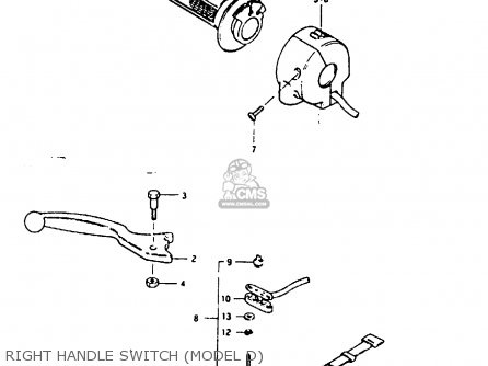 RIGHT HANDLE SWITCH (MODEL D) - GSX1100ES 1983 (D) UNITED KINGDOM GERMANY (E02 E22)