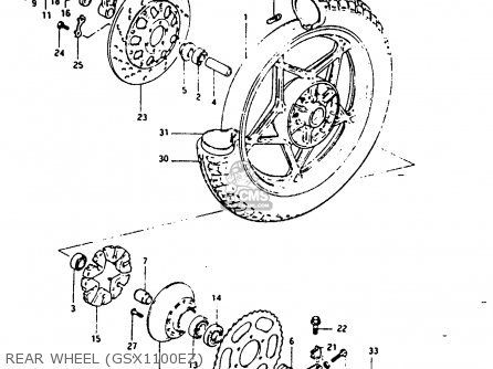 REAR WHEEL (GSX1100EZ) - GSX1100ES 1983 (D) UNITED KINGDOM GERMANY (E02 E22)