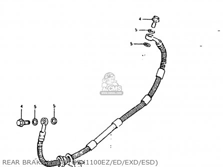 REAR BRAKE HOSE (GSX1100EZ/ED/EXD/ESD) - GSX1100ES 1983 (D) UNITED KINGDOM GERMANY (E02 E22)