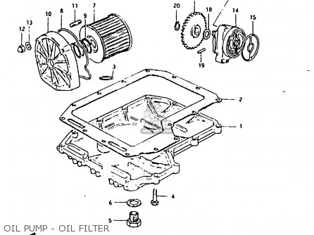OIL PUMP - OIL FILTER - GSX1100ES 1983 (D) UNITED KINGDOM GERMANY (E02 E22)