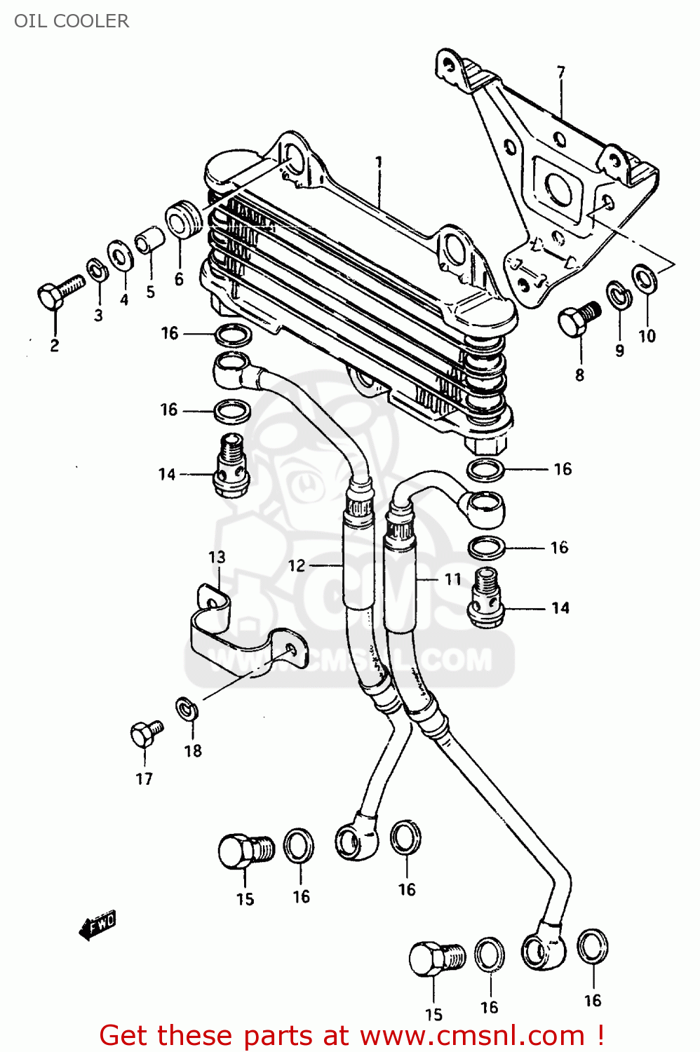 OIL COOLER GSX1100ES 1984 (E) (E01 E06 E17 E24 E39)