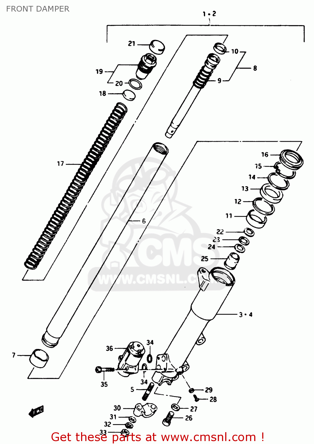 FRONT DAMPER GSX1100ES 1984 (E) (E01 E06 E17 E24 E39)