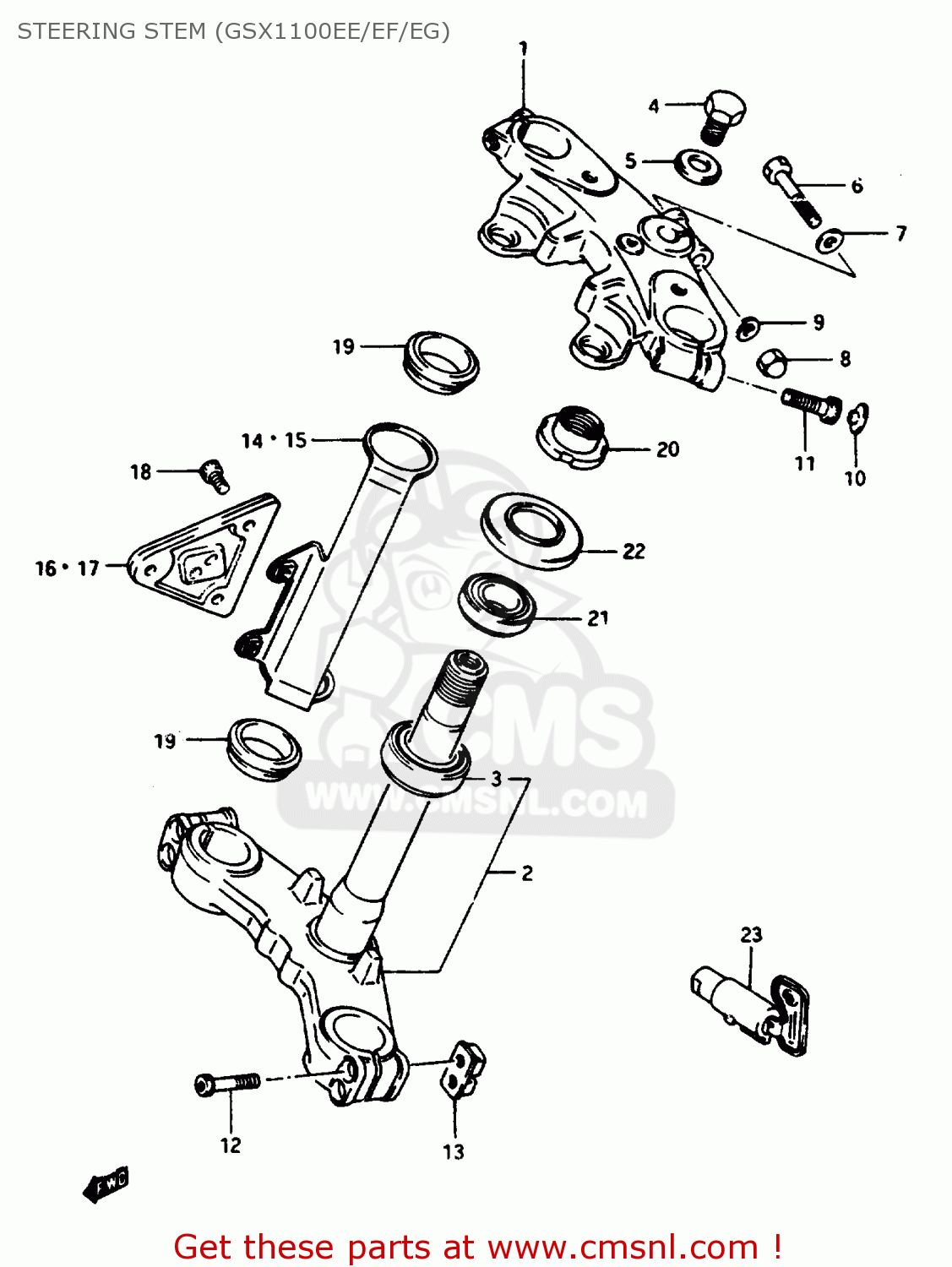 STEERING STEM (GSX1100EE/EF/EG) GSX1100ES 1984 (E) (E01 E06 E17 E24 E39)