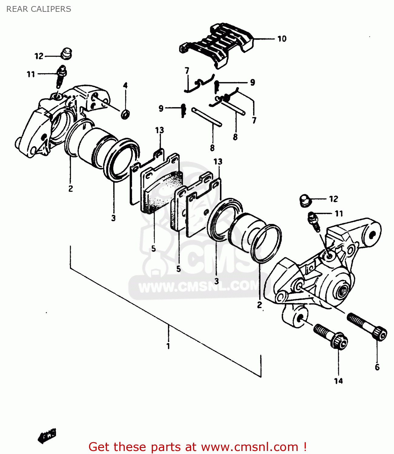 REAR CALIPERS GSX1100ES 1984 (E) (E01 E06 E17 E24 E39)