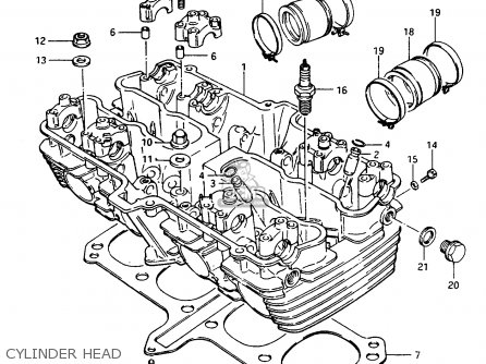 CYLINDER HEAD - GSX1100ES 1984 (E) (E01 E06 E17 E24 E39)