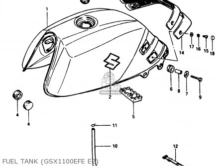 FUEL TANK (GSX1100EFE E2) - GSX1100ES 1984 (E) (E01 E06 E17 E24 E39)