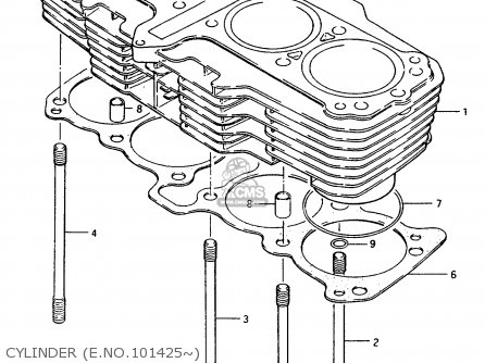 CYLINDER (E.NO.101425~) - GSX1100ES 1984 (E) (E01 E06 E17 E24 E39)