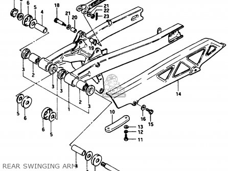 REAR SWINGING ARM - GSX1100ES 1984 (E) (E01 E06 E17 E24 E39)