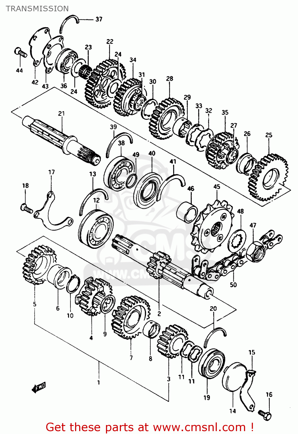 TRANSMISSION GSX1100ES 1985 (F) (E01 E02 E17 E21 E22 E24 E25 E26 E34 E39)