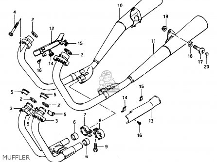 MUFFLER - GSX1100ES 1986 (G) (E01 E16 E17 E21 E22 E25 E34)