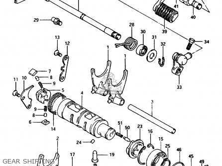 GEAR SHIFTING - GSX1100ES 1986 (G) (E01 E16 E17 E21 E22 E25 E34)