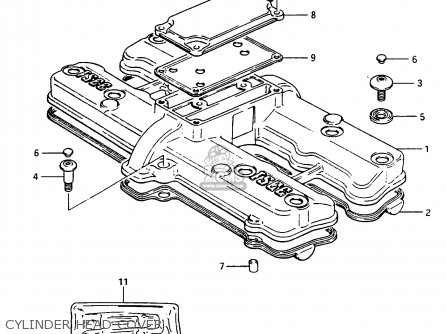CYLINDER HEAD COVER - GSX1100ES 1986 (G) (E01 E16 E17 E21 E22 E25 E34)