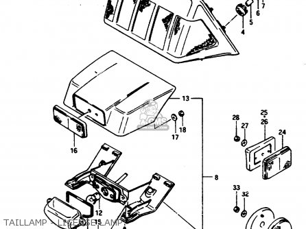 TAILLAMP - LICENSE LAMP - GSX1100ES 1986 (G) (E01 E16 E17 E21 E22 E25 E34)