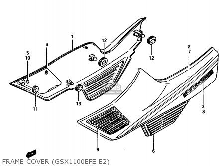 FRAME COVER (GSX1100EFE E2) - GSX1100ES 1986 (G) (E01 E16 E17 E21 E22 E25 E34)