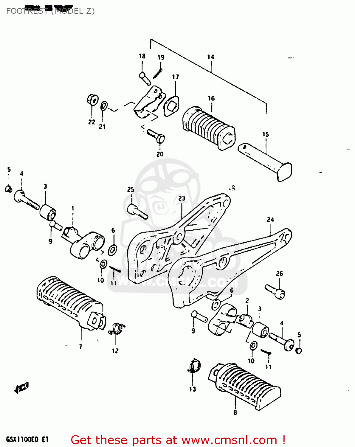 FOOTREST (MODEL Z) GSX1100EX 1983 (D) (E02)
