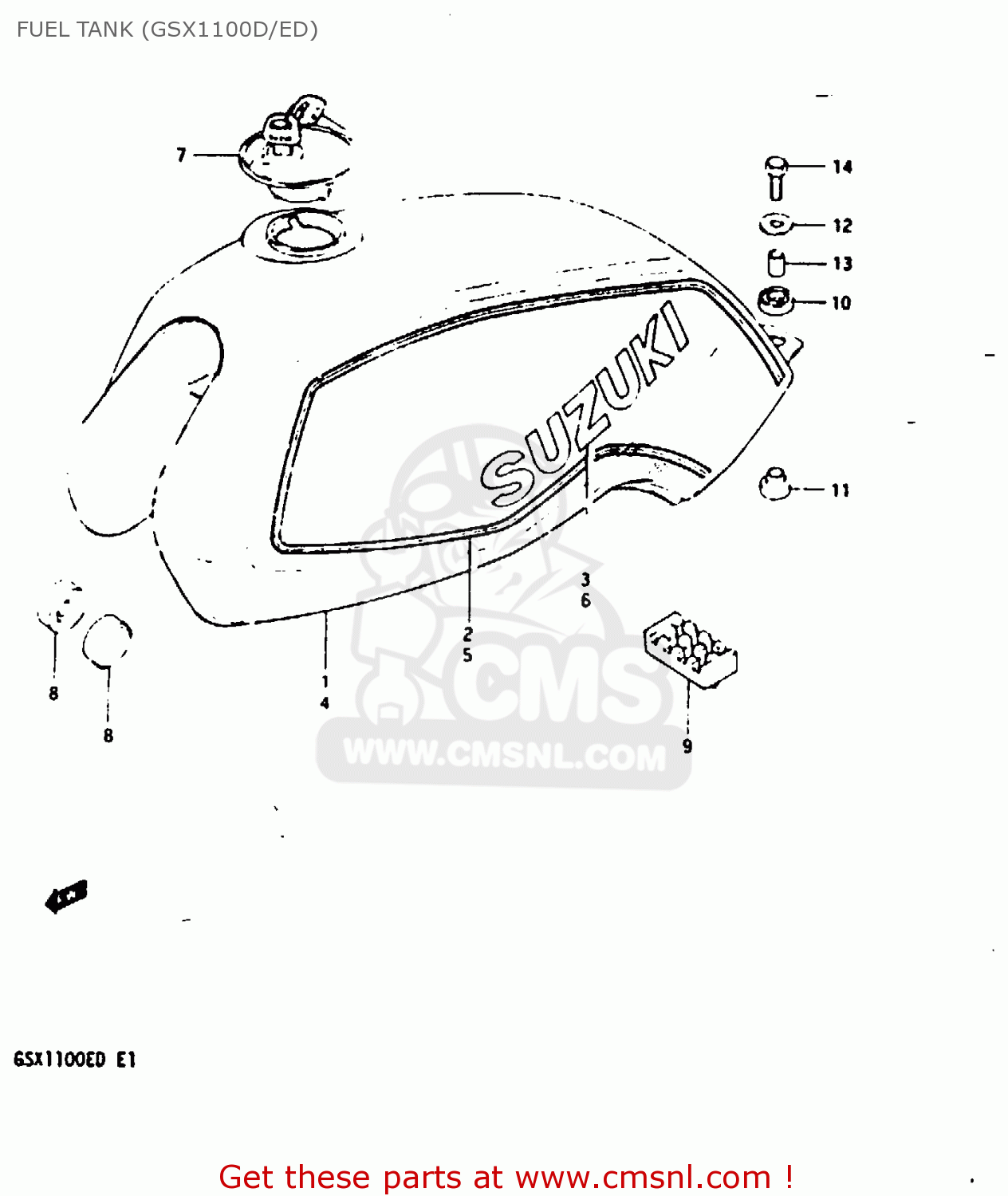 FUEL TANK (GSX1100D/ED) GSX1100EX 1983 (D) (E02)