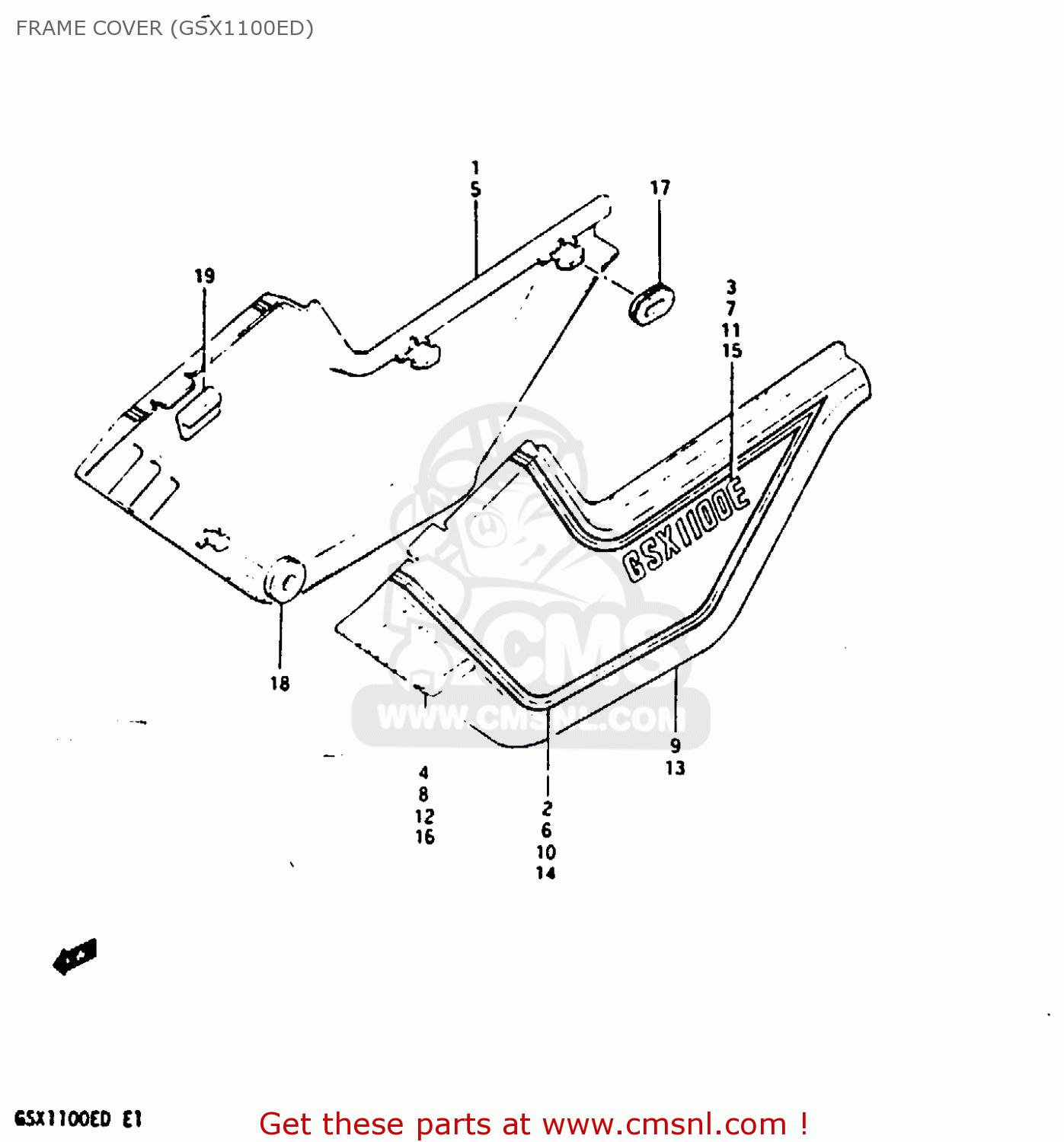 FRAME COVER (GSX1100ED) GSX1100EX 1983 (D) (E02)